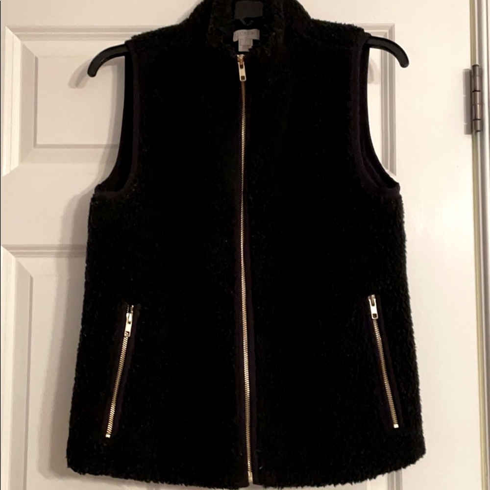 J.Crew Black Sherpa Vest